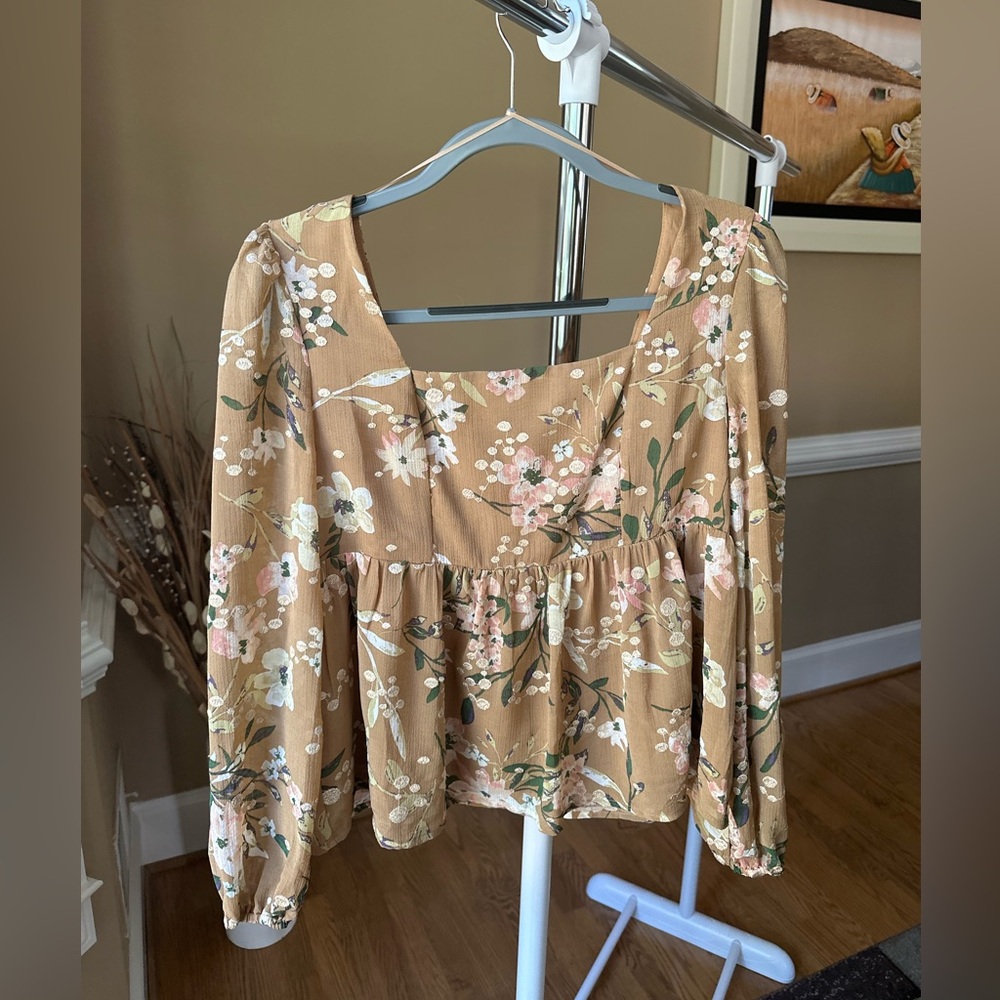 Like New Embroidered Altar'd State Peplum Blouse Size Medium